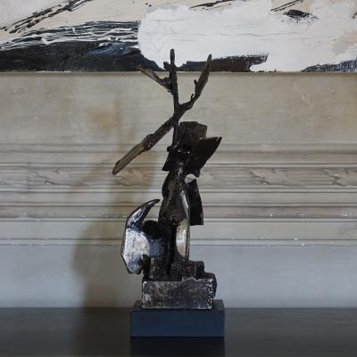 1970s Italian Steel Sculpture Brutalist Style