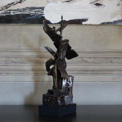 1970s Italian Steel Sculpture Brutalist Style