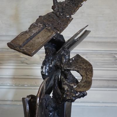 1970s Italian Steel Sculpture Brutalist Style