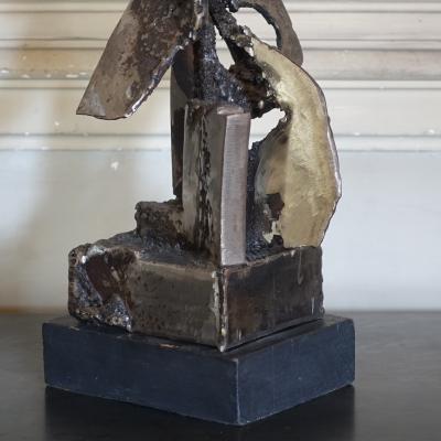 1970s Italian Steel Sculpture Brutalist Style
