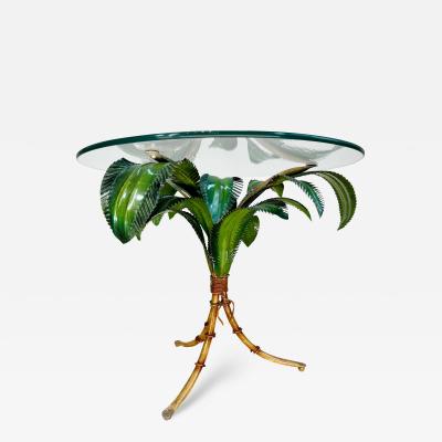 1970s Italian Toleware Faux Bamboo Palm Table