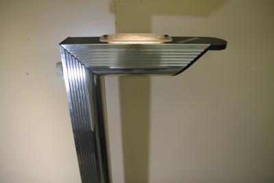 1970s L shaped brass floor lamp with two lights