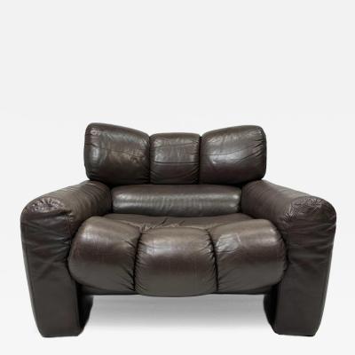 1970s Leather Lounge Chair by Tongiana Stefano