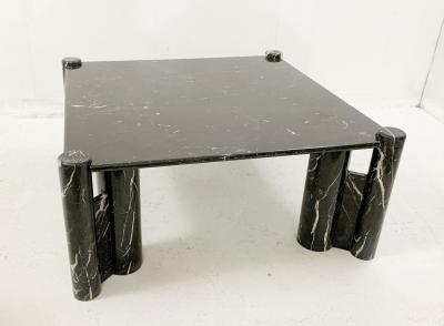 1970s Mid Century Black Marble Coffee Table
