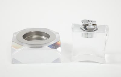 1970s Mid Century Modern Lucite Ashtray And Lighter Set