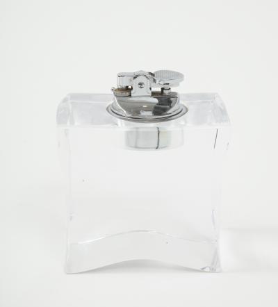 1970s Mid Century Modern Lucite Ashtray And Lighter Set