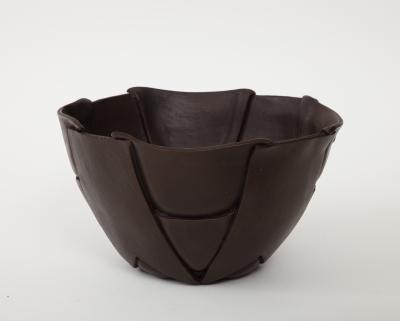 1970s Mid Century Modern Studio Made Brown Pottery Bowl