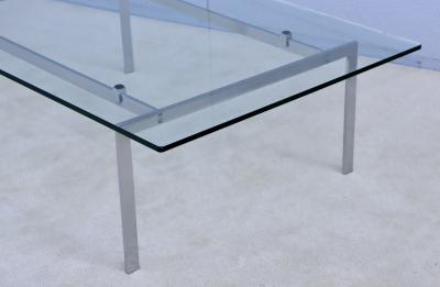 1970s Minimalist Stainless Steel Coffee Table With Floating Glass Top