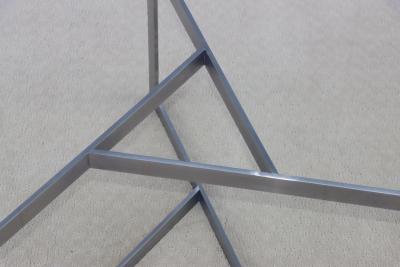 1970s Minimalist Stainless Steel With Round Glass Top Coffee Table