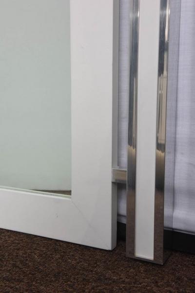 1970s Mod White and Chrome Mirror