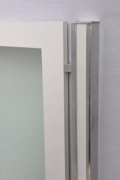 1970s Mod White and Chrome Mirror