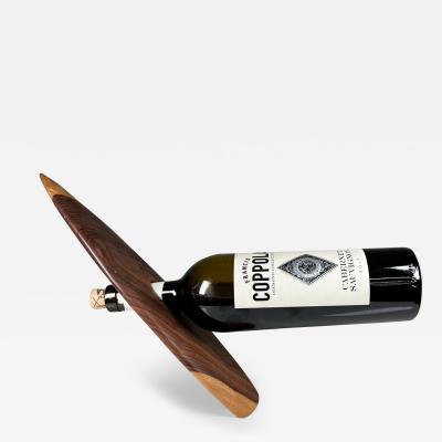 1970s Modern Design Wood Wine Holder Stand Don Shoemaker Style