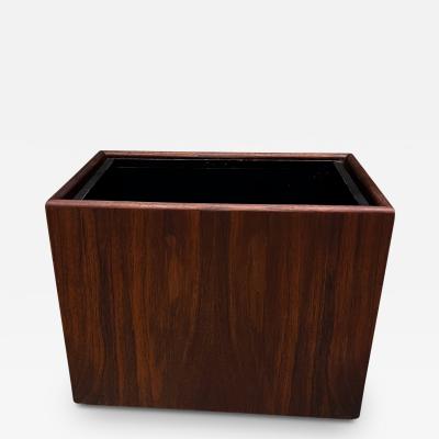 1970s Modern Walnut Wood Planter Box or Waste Basket