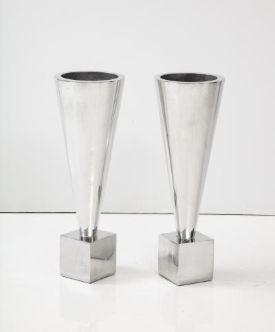 1970s Modernist Aluminum Planters Vases