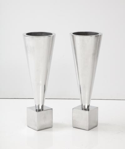 1970s Modernist Aluminum Planters Vases