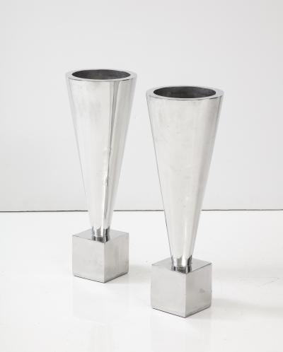 1970s Modernist Aluminum Planters Vases