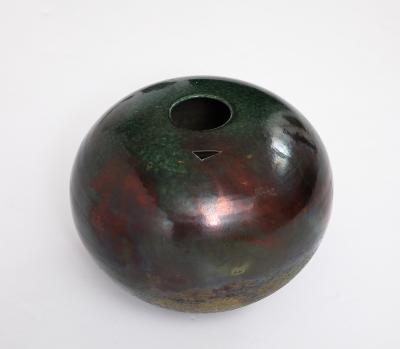 1970s Modernist Raku Signed Decorative Vase