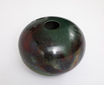 1970s Modernist Raku Signed Decorative Vase