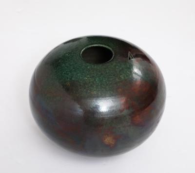1970s Modernist Raku Signed Decorative Vase
