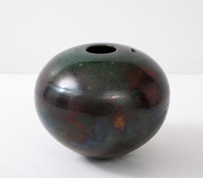 1970s Modernist Raku Signed Decorative Vase