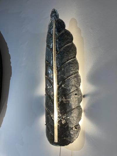 1970s Murano glass pair of tall sconces