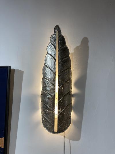 1970s Murano glass pair of tall sconces