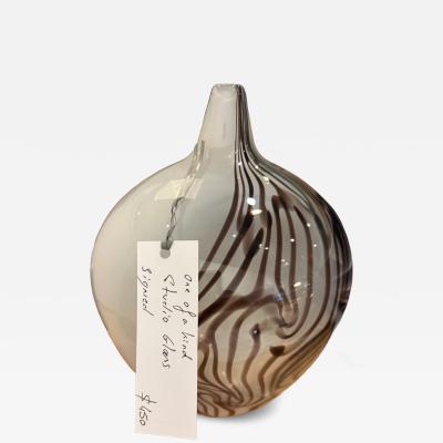 1970s Murano glass vase signed