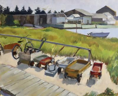 1970s Oil On Canvas Fire Island Pines Modern Painting