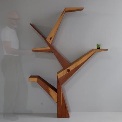 1970s Pitch Pine Sculptural Shelf Italy