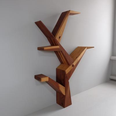 1970s Pitch Pine Sculptural Shelf Italy