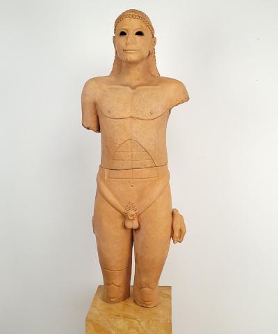 1970s Pottery Statue of a Koros on Later Stand California circa 1975