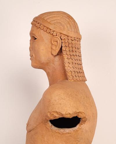 1970s Pottery Statue of a Koros on Later Stand California circa 1975