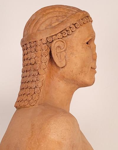 1970s Pottery Statue of a Koros on Later Stand California circa 1975