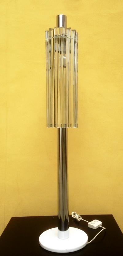 1970s Rare Low Floor Lamp Veninis Trilobo Glasses