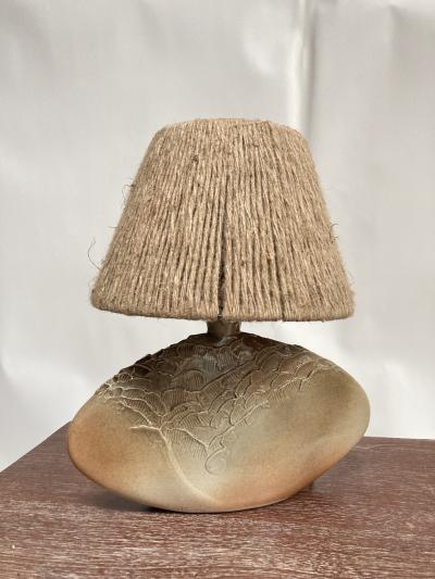 1970s STudio Pottery ceramic lamp signed D Prioton