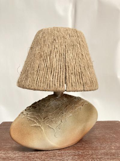 1970s STudio Pottery ceramic lamp signed D Prioton