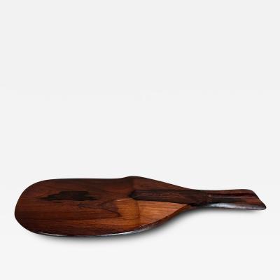 1970s Sculptural Rosewood Serving Tray Cutting Board Paddle