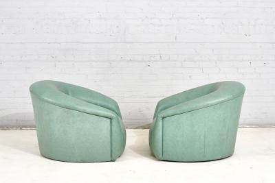 1970s Seafoam Green Swivel Lounge Chairs