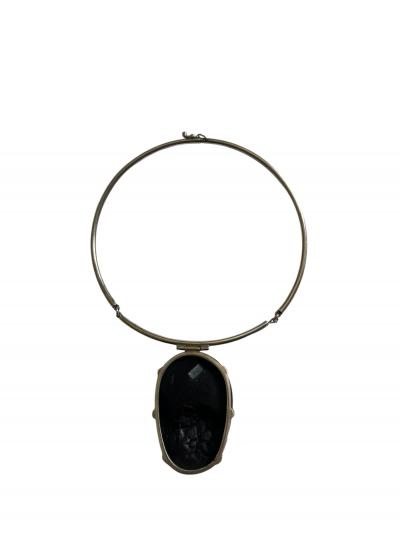 1970s Silver and amber necklace