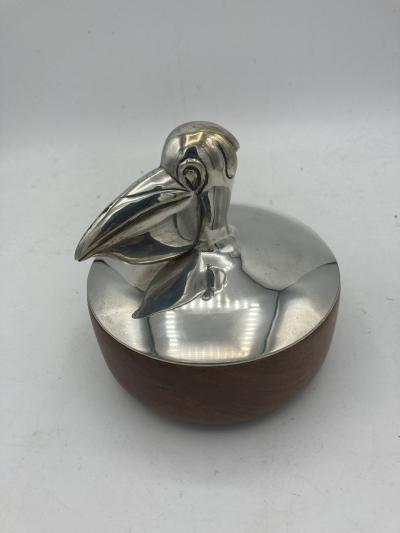 1970s Silver plated Pelican decorative boxe