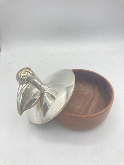 1970s Silver plated Pelican decorative boxe