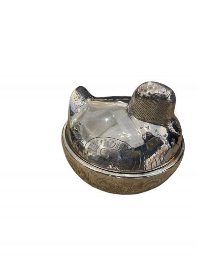 1970s Silver plated duck decorative box
