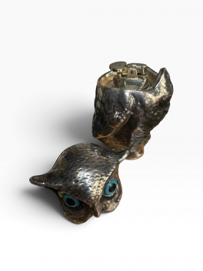1970s Silver plated owl lighter