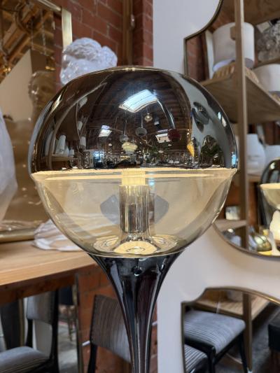 1970s Space Age Floor Lamp in Smoked and Amber Acrylic Italy