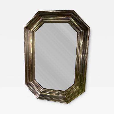 1970s Stainless steel wall mirror attributed to maison Jansen