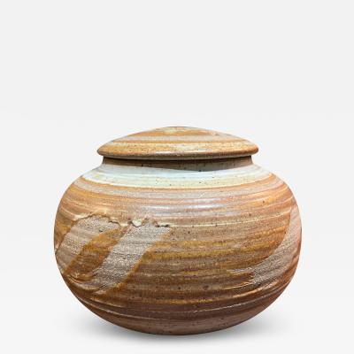 1970s Stoneware Studio Art Pottery Lidded Jar