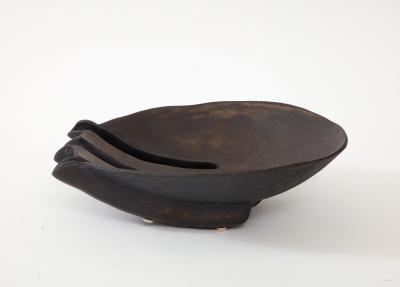 1970s Studio Made Modernist Pottery Brown Decorative Bowl