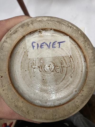 1970s Studio Pottery Ceramic Lamp Signed Fievet