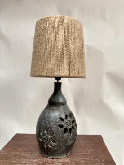 1970s Studio Pottery ceramic lamp by Les Grottes Dieulefit