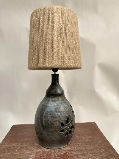 1970s Studio Pottery ceramic lamp by Les Grottes Dieulefit